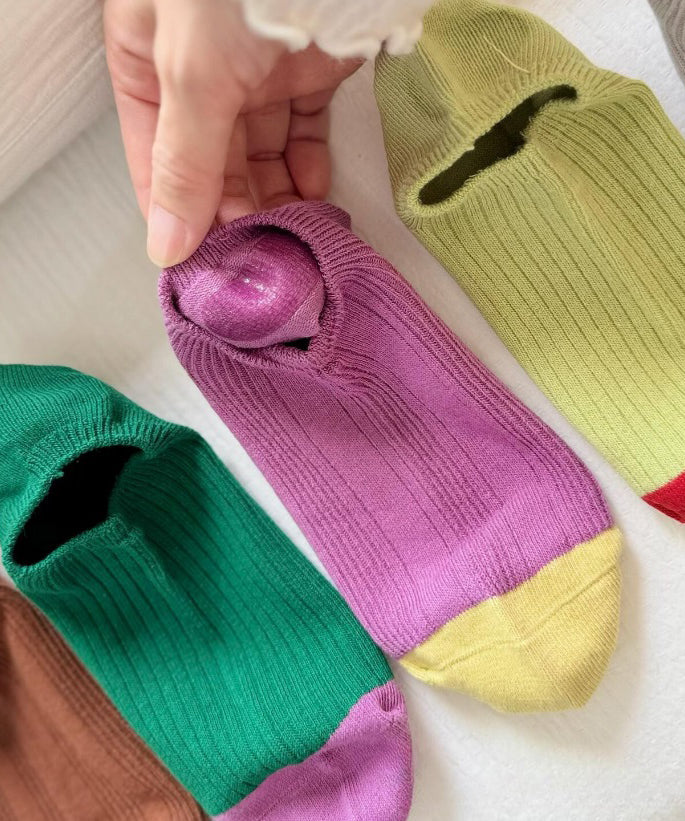 Unisex Enkelsokken Met Contrasterend Design Ademend 1