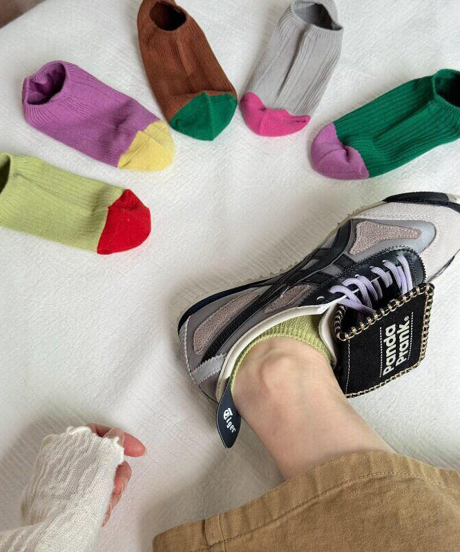 Unisex Enkelsokken Met Contrasterend Design Ademend 3