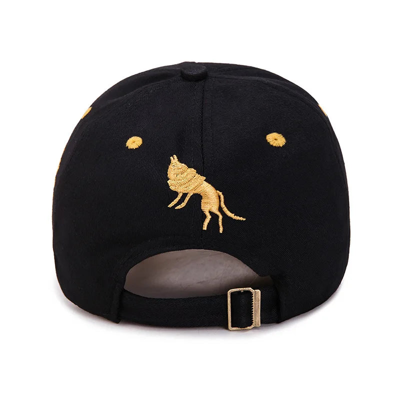 Unisex Geborduurde Pet met Wolf Symbool 4
