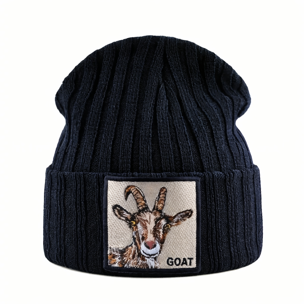 Unisex Gebreide Muts met Dierenpatches 0