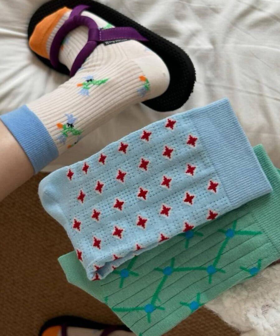 Unisex Halfhoge Kuitsokken Met Contrasterend Ontwerp 3