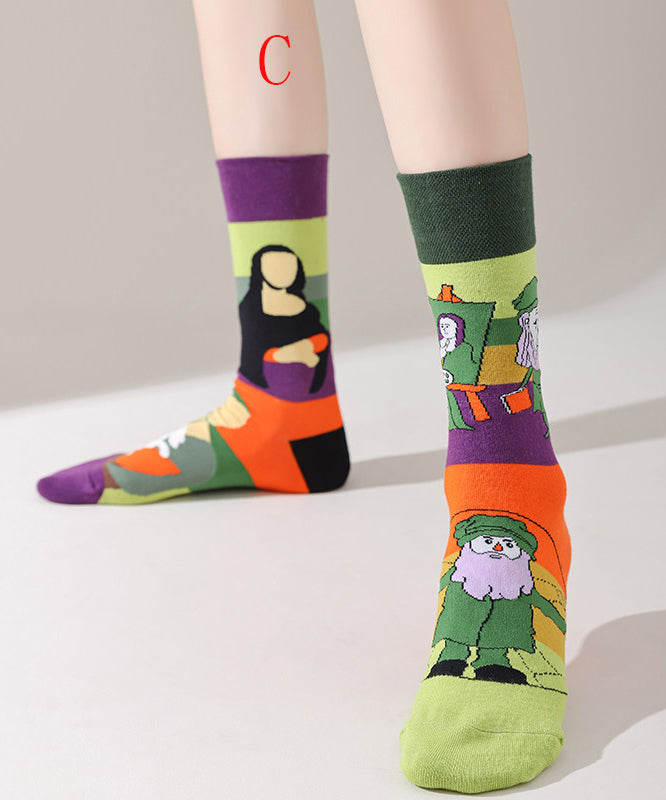 Unisex Halfhoge Sokken Asymmetrisch Design 2