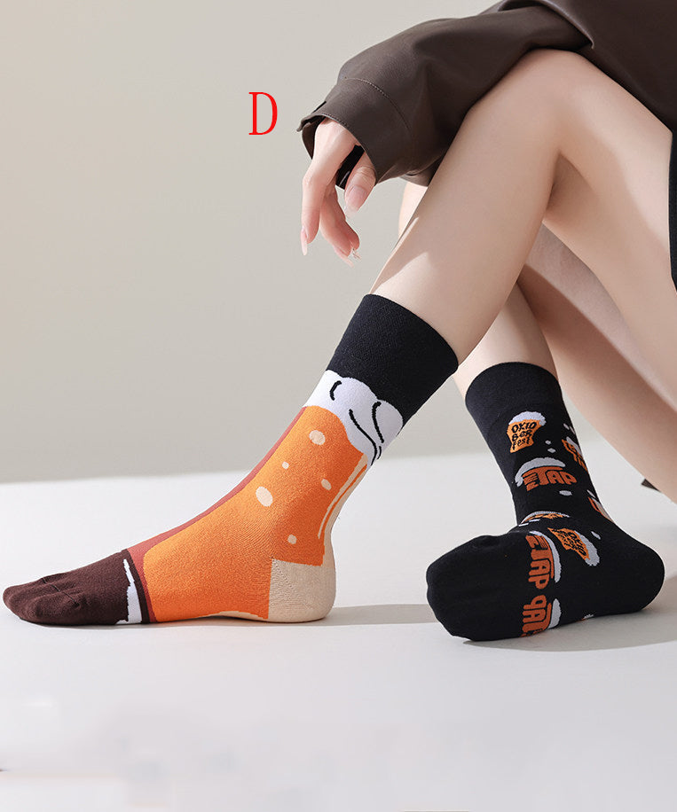 Unisex Halfhoge Sokken Asymmetrisch Design 3