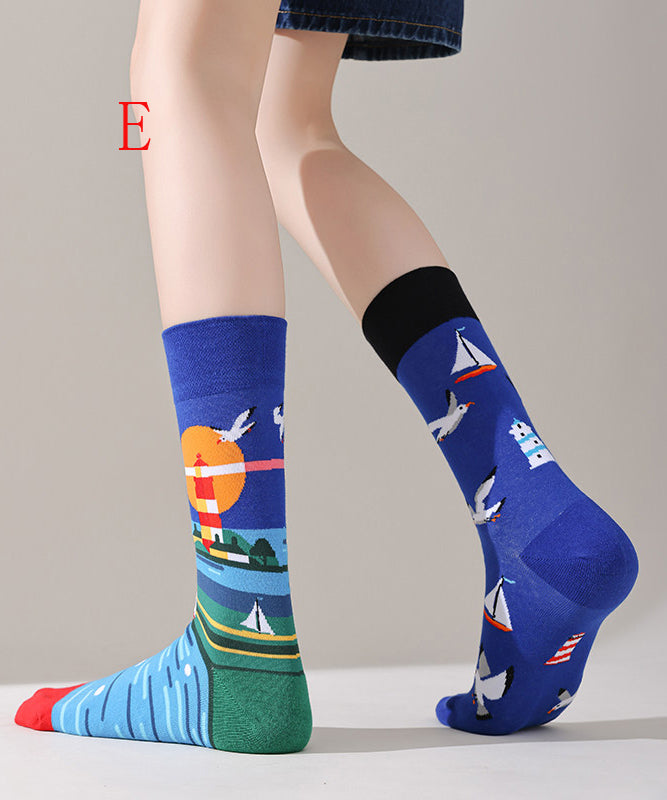 Unisex Halfhoge Sokken Asymmetrisch Design 4