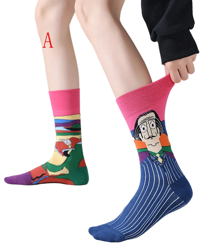 Unisex Halfhoge Sokken Asymmetrisch Ontwerp 0