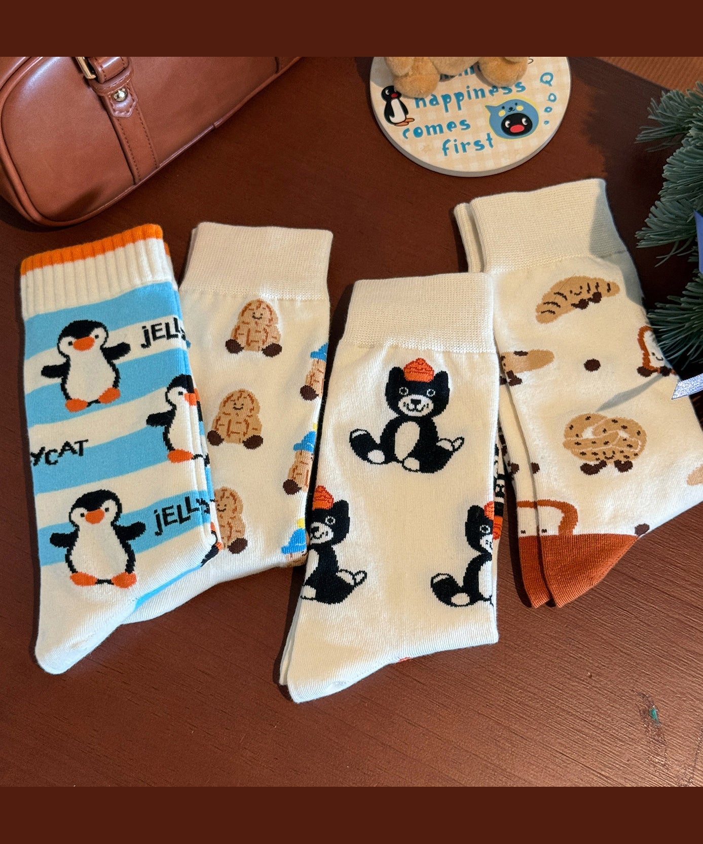 Unisex Halfhoge Sokken Met Cartoonprint Casual Comfort 1