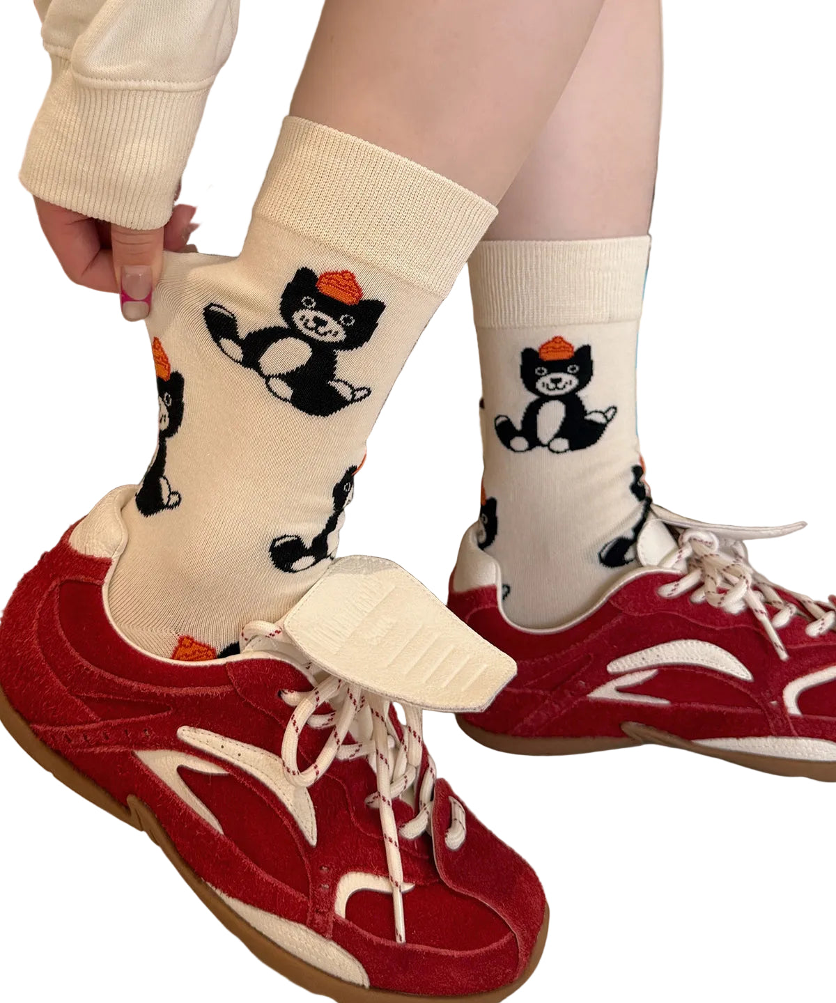Unisex Halfhoge Sokken Met Cartoonprint Casual Comfort 2