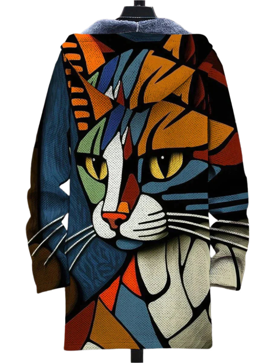 Unisex Hoodie Met Kunstzinnige Print Fleece 0