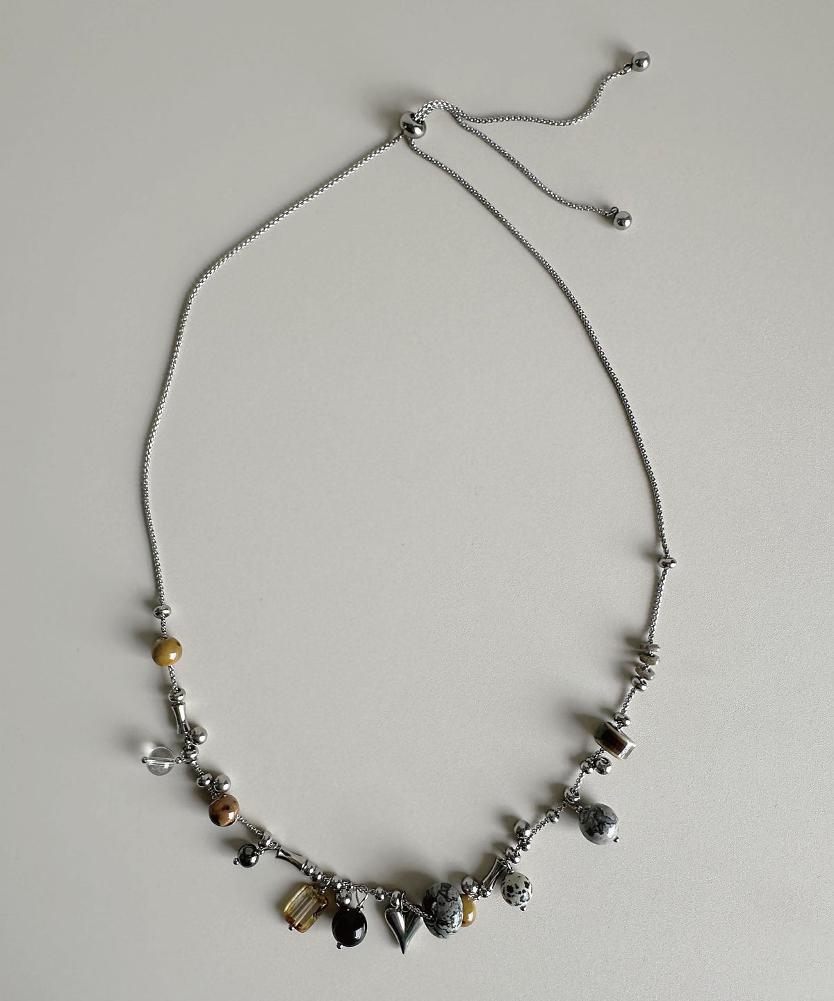 Unisex Lange Ketting Met Hanger Natuursteen Titanium Stijlvol 4