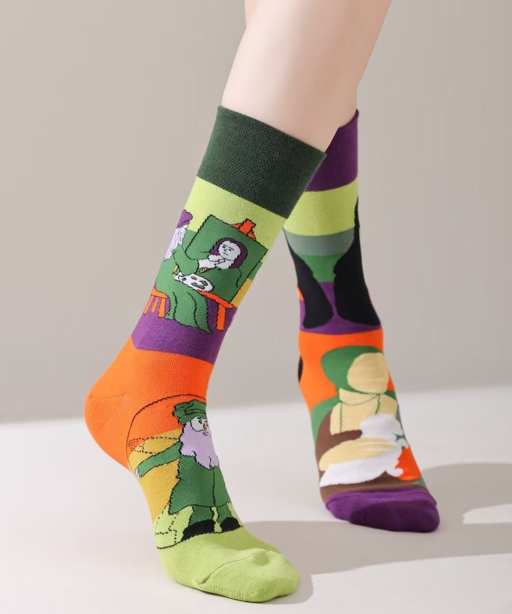 Unisex Mid Tube Sokken met Cartoon Dier Ontwerp 1