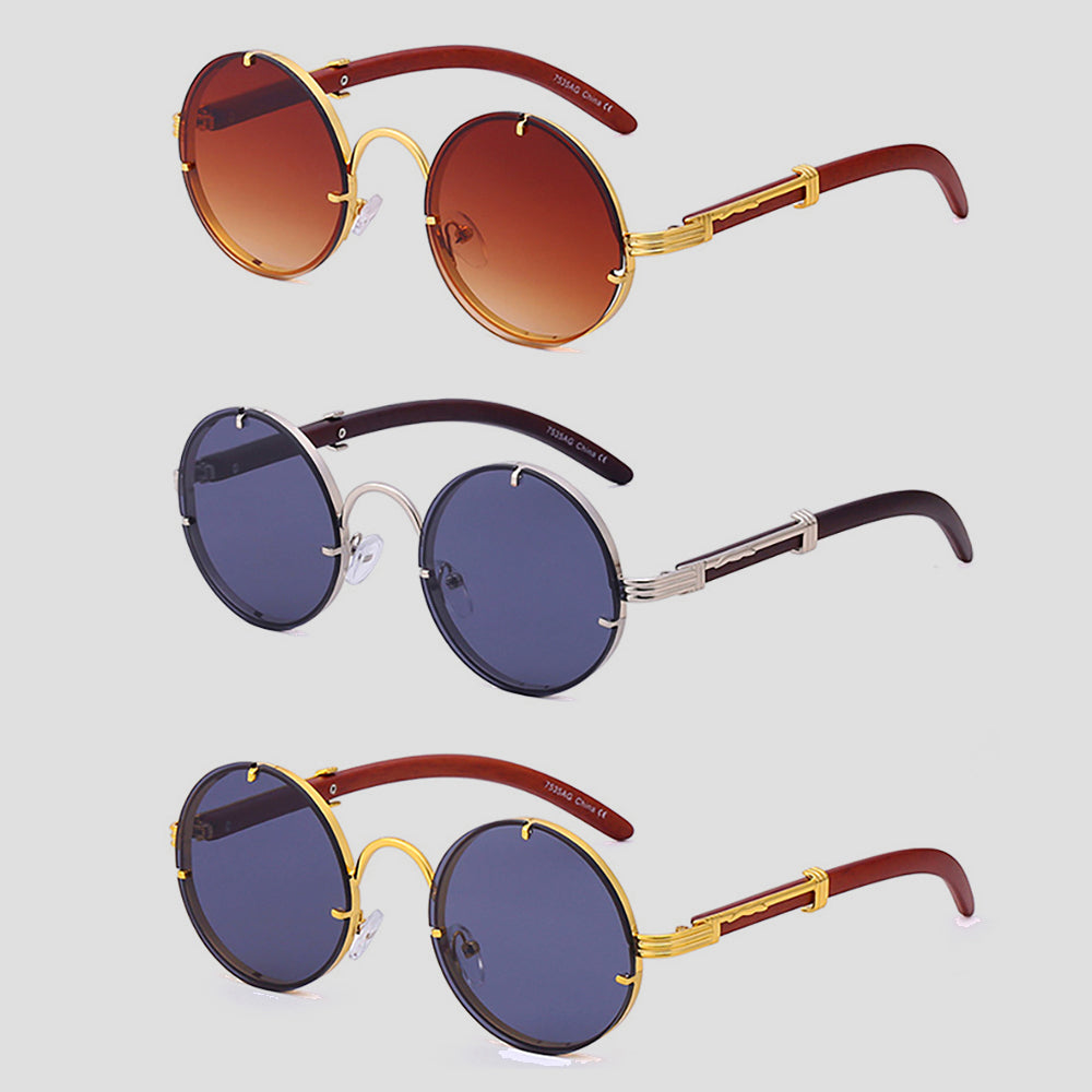 Unisex Retro Ronde Zonnebril Stijlvol 6