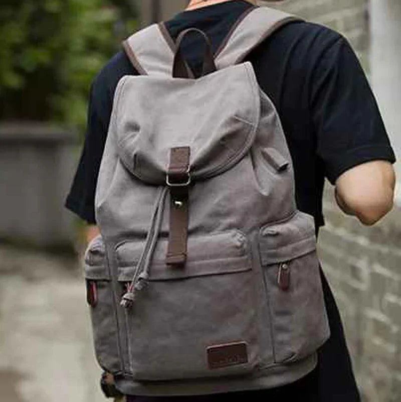 Unisex Rugzak Met Flap Vintage Stijl 4