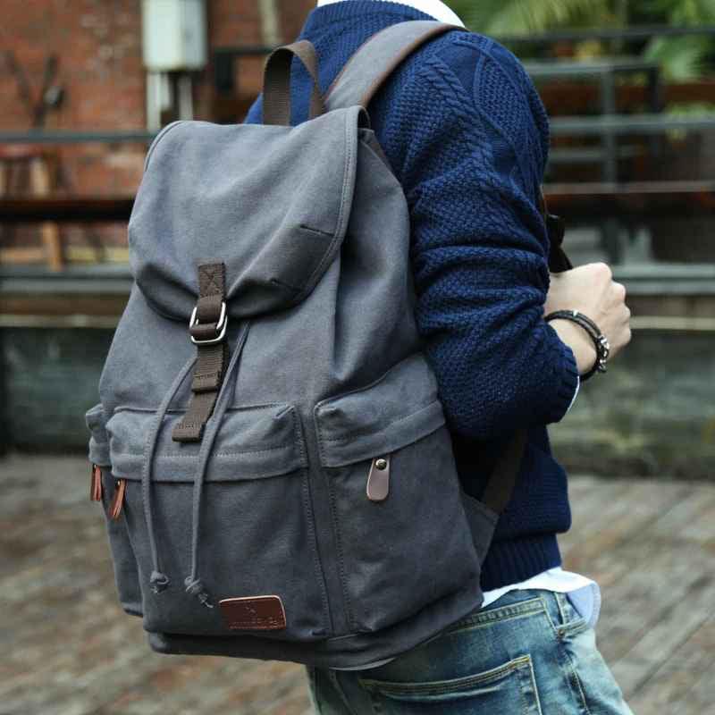 Unisex Rugzak Met Flap Vintage Stijl 5
