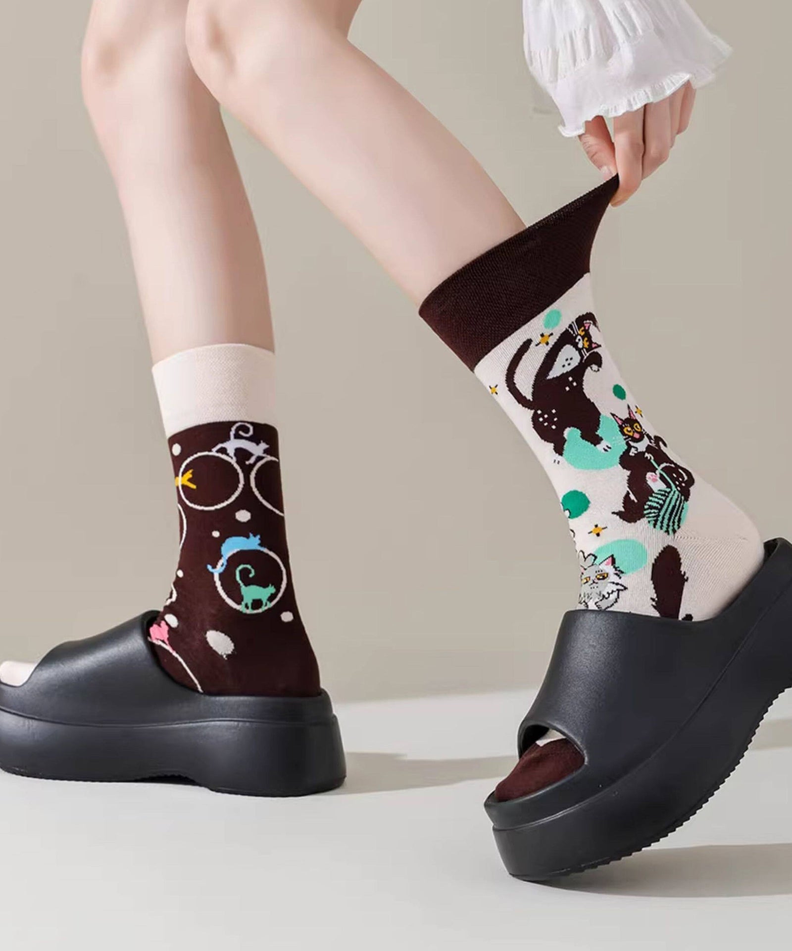 Unisex Sokken Japanse Stijl Asymmetrisch 2