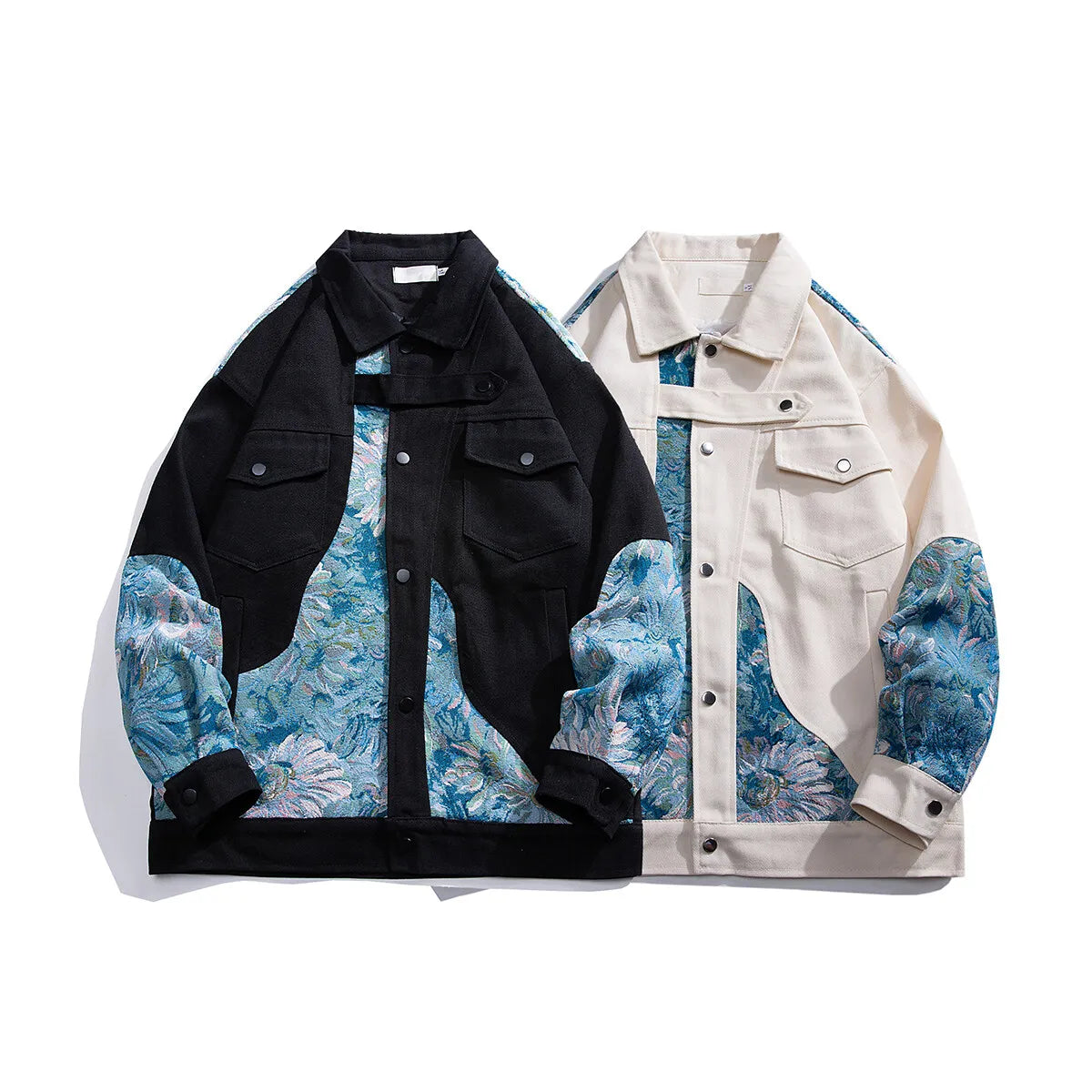 Unisex Spijkerjack met Geborduurde Bloemen 2