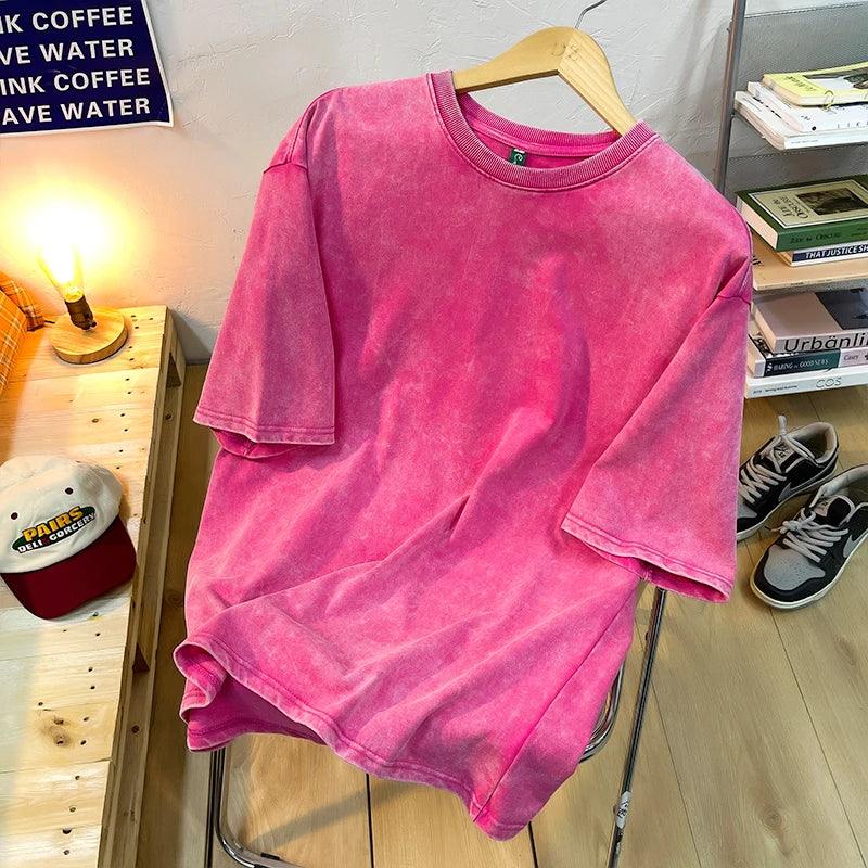 Unisex T-shirt Vintage Gewassen Stijl 3