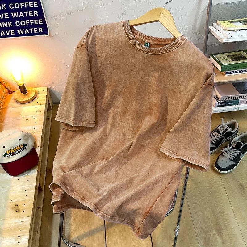 Unisex T-shirt Vintage Gewassen Stijl 9