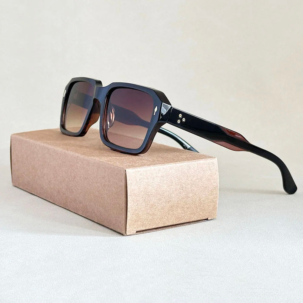 Unisex Vierkante Zonnebril Vintage Stijl 2