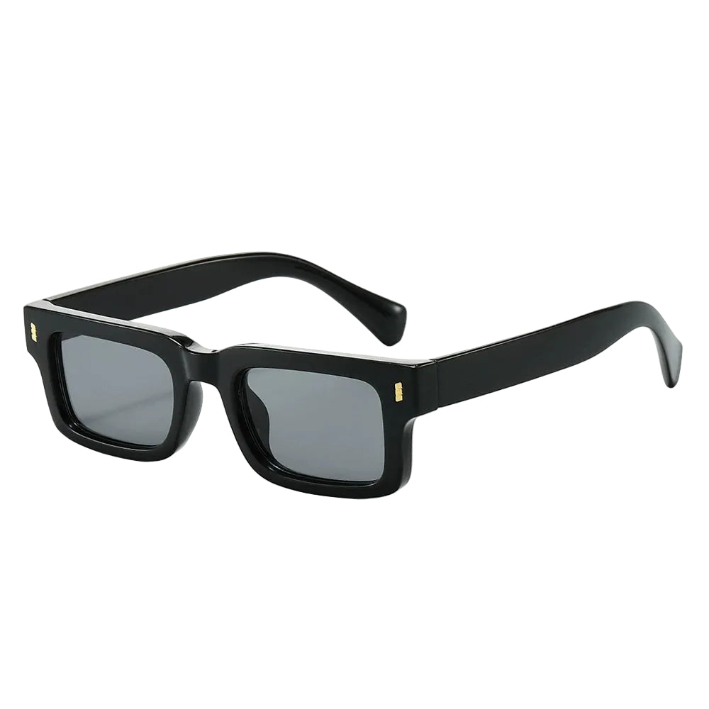 Unisex Zonnebril Retro Blokframe met Donkergetinte Lenzen 0