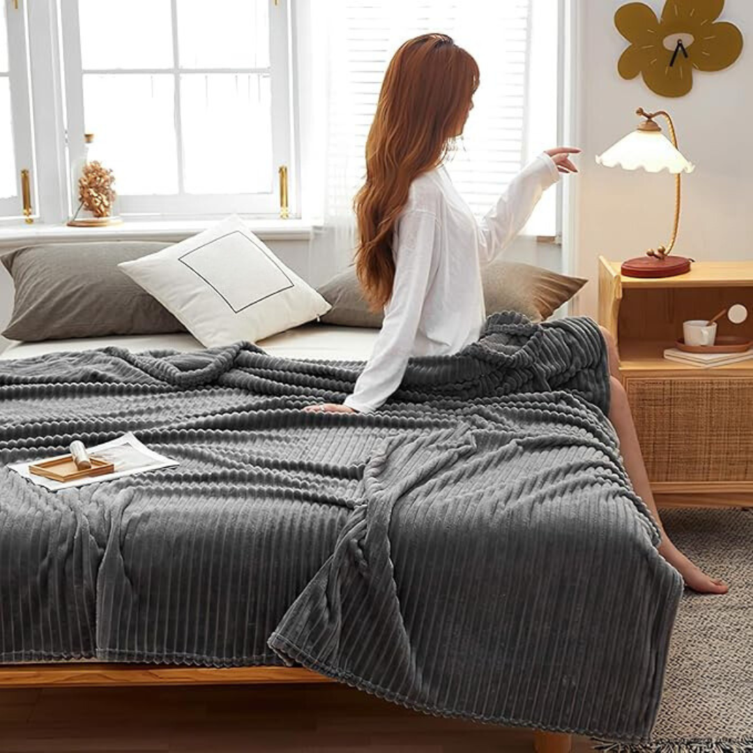 Gestreepte Flanellen Deken