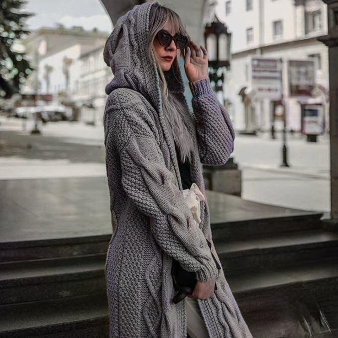 Gebreid Stijl Damesvest met Capuchon