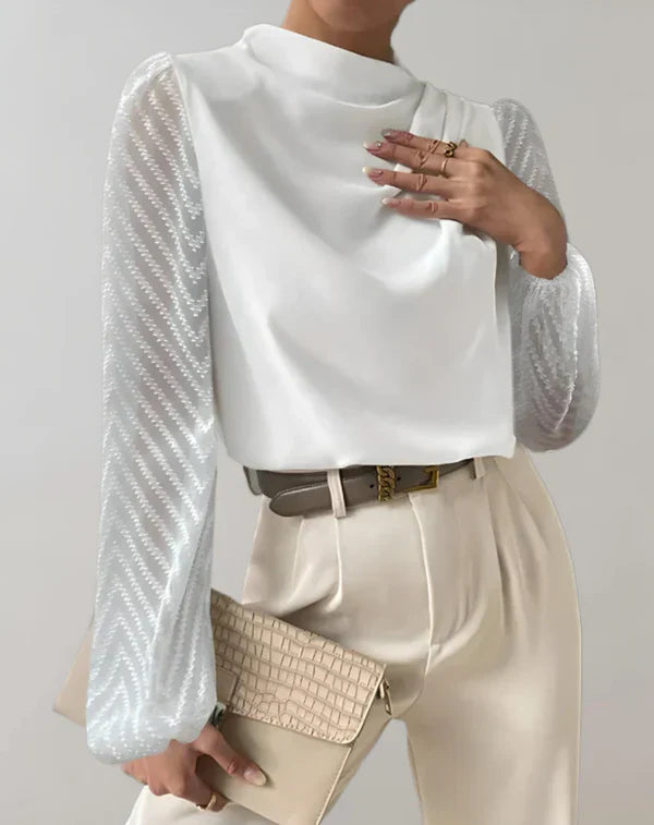 Dames Blouse Elegante Ronde Halslijn Lichte Stof-2