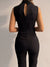 Dames Jumpsuit Feestelijk Mouwloos V-hals Polyester-3