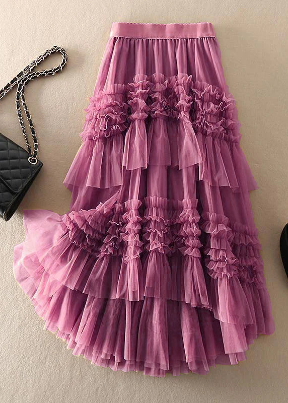 Vrouwen Asymmetrische Gelaagde Tulle Rok 8