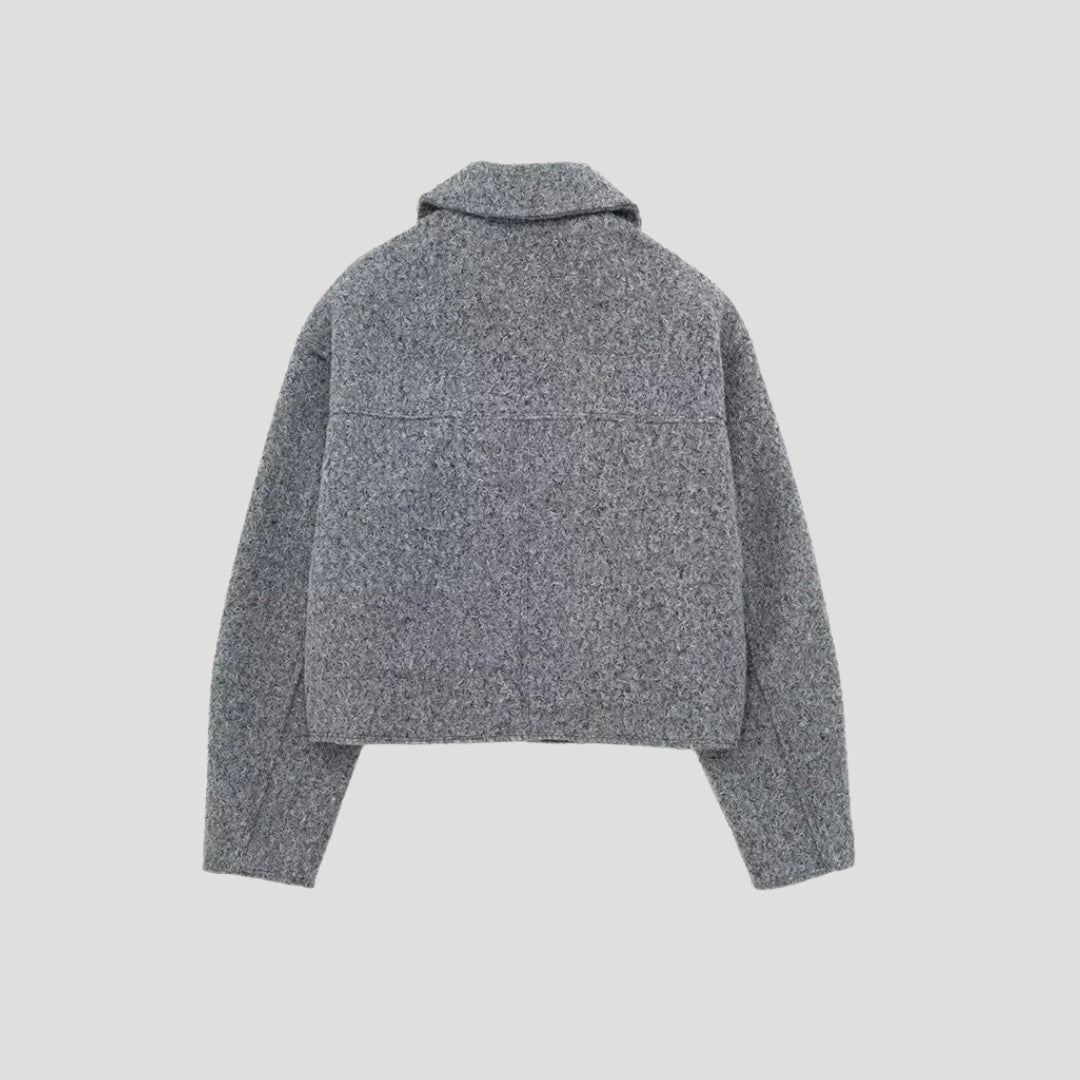 Vrouwen Bijgesneden Jasje Met Gestructureerd Ontwerp 1