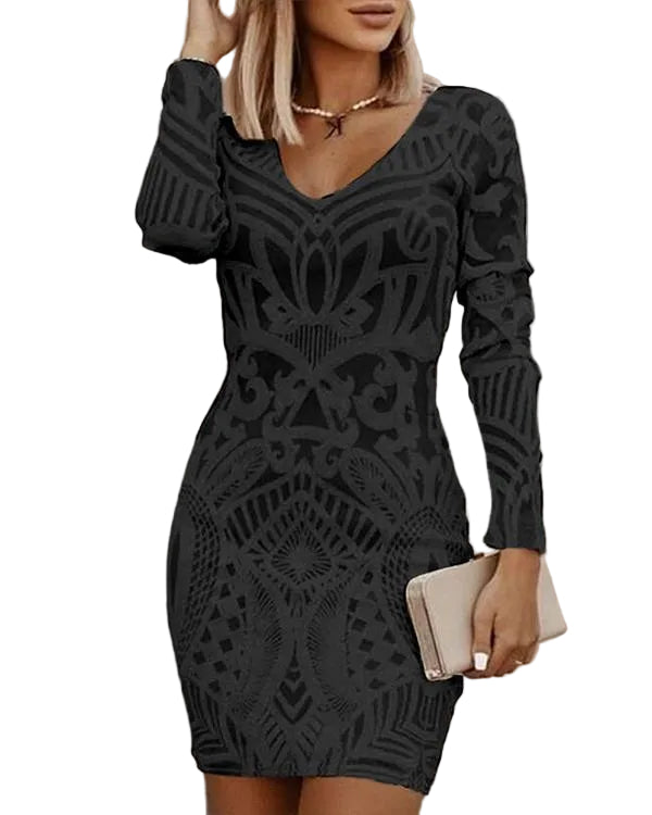 Vrouwen Bodycon Jurk Met Hoge Halslijn 0