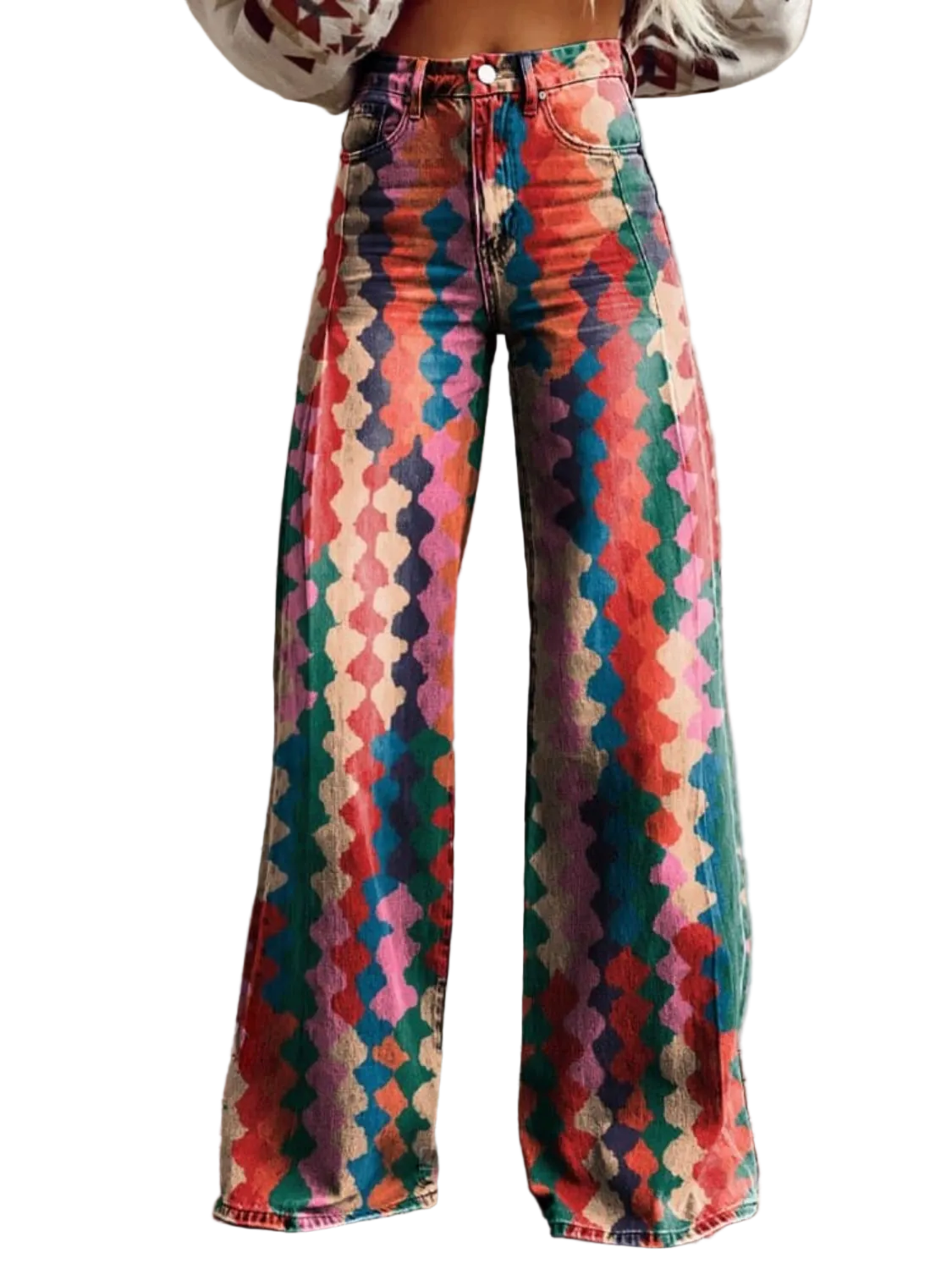 Vrouwen Boho Broek Met Wijde Pasvorm 0