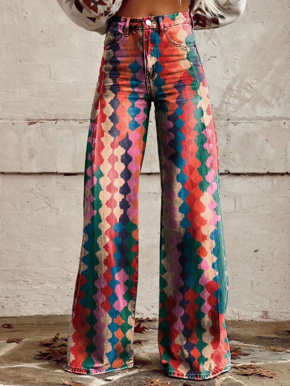 Vrouwen Boho Broek Met Wijde Pasvorm 1