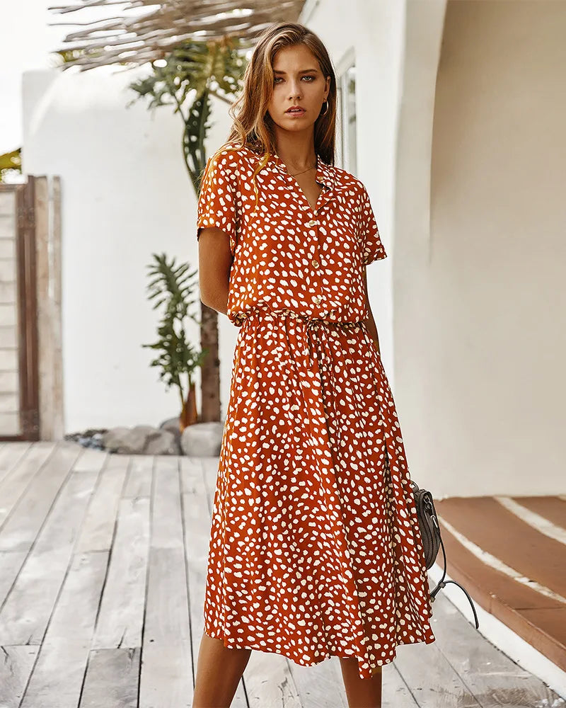 Vrouwen Boho Lange Jurk met Bloemenprint 0