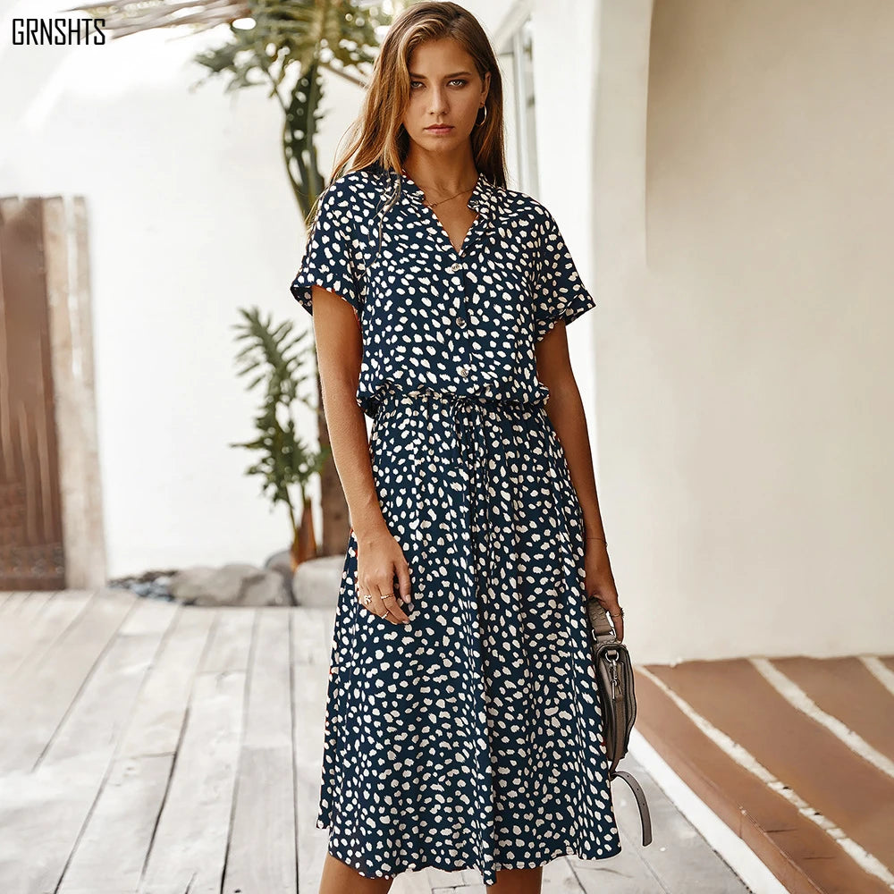 Vrouwen Boho Lange Jurk met Bloemenprint 8