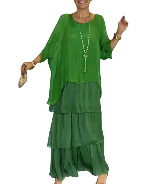 Vrouwen Chiffon Jurk Gelaagd Stijl 3