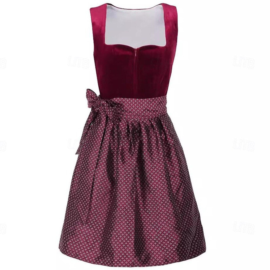 Vrouwen Dirndl Jurk Met Bloemige Borduursels En Schürze Voor Oktoberfest 1