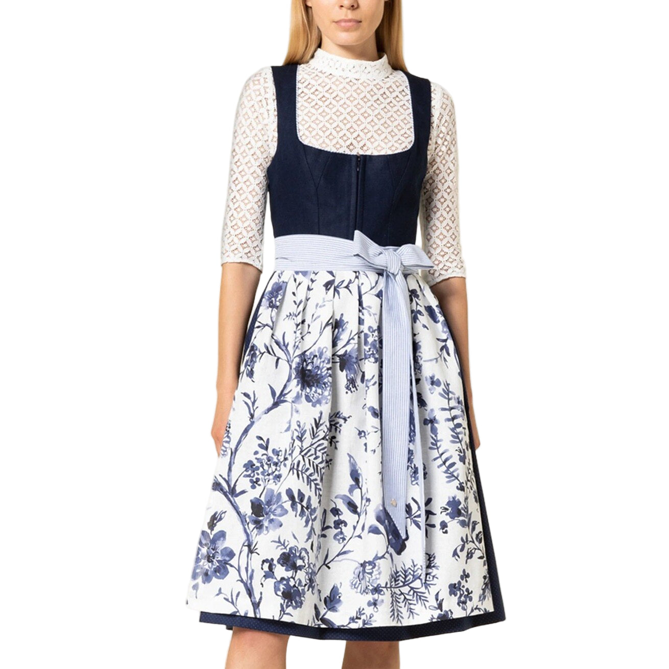 Vrouwen Dirndl Jurk Mouwloos met Schürze voor Oktoberfest en Feestelijke Gelegenheden 0