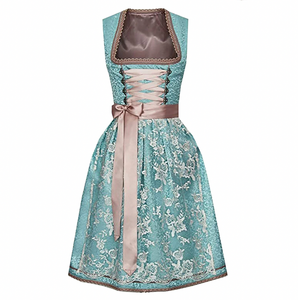 Vrouwen Dirndl Traditioneel Kostuum met Schürze en Blouse 3