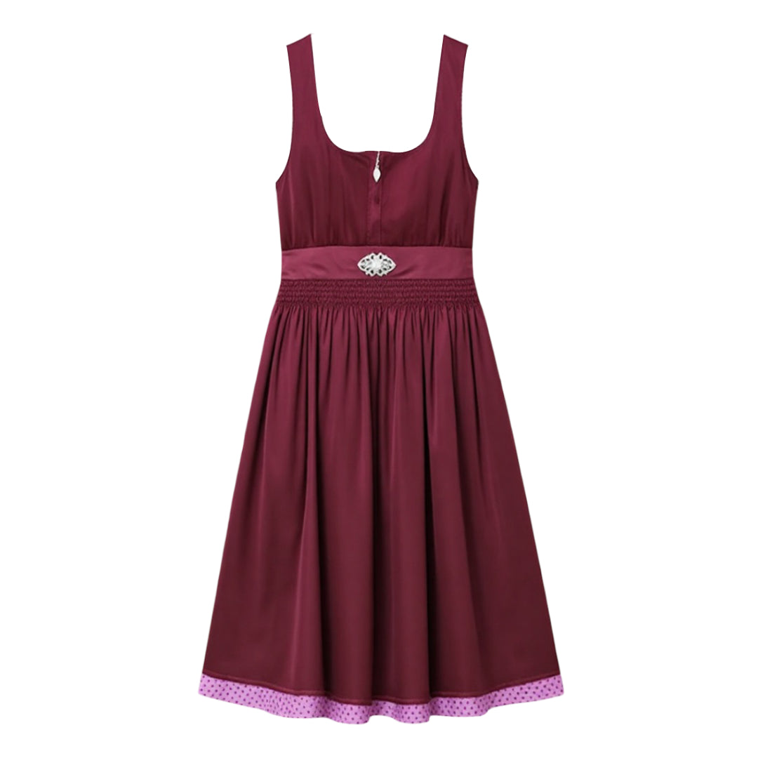 Vrouwen Dirndlkleid met Schürze Lila Gelaagd Hoogwaardige Stoffen 3