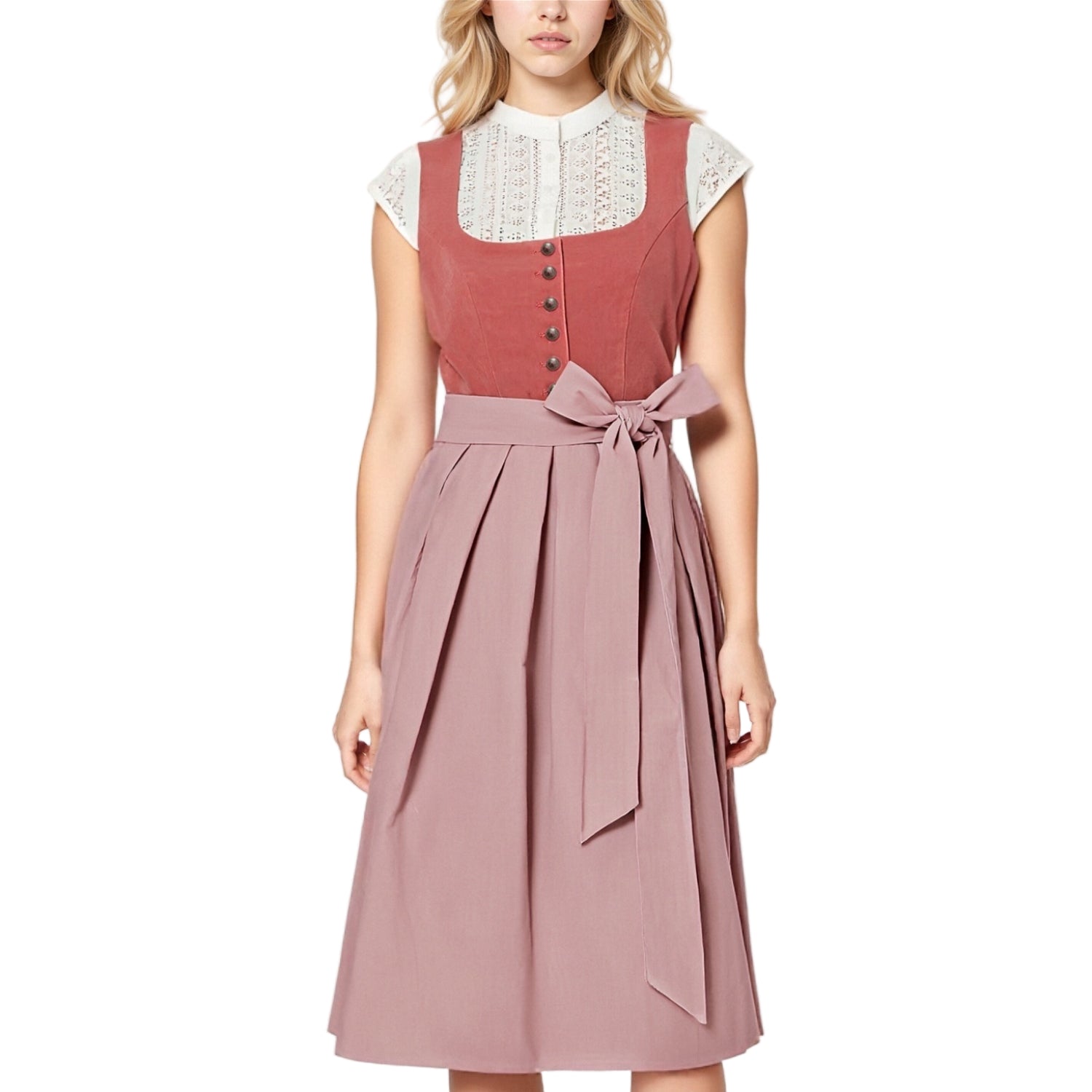 Vrouwen Dirndlkleid met Schürze Traditioneel Bavarian Stijl 0
