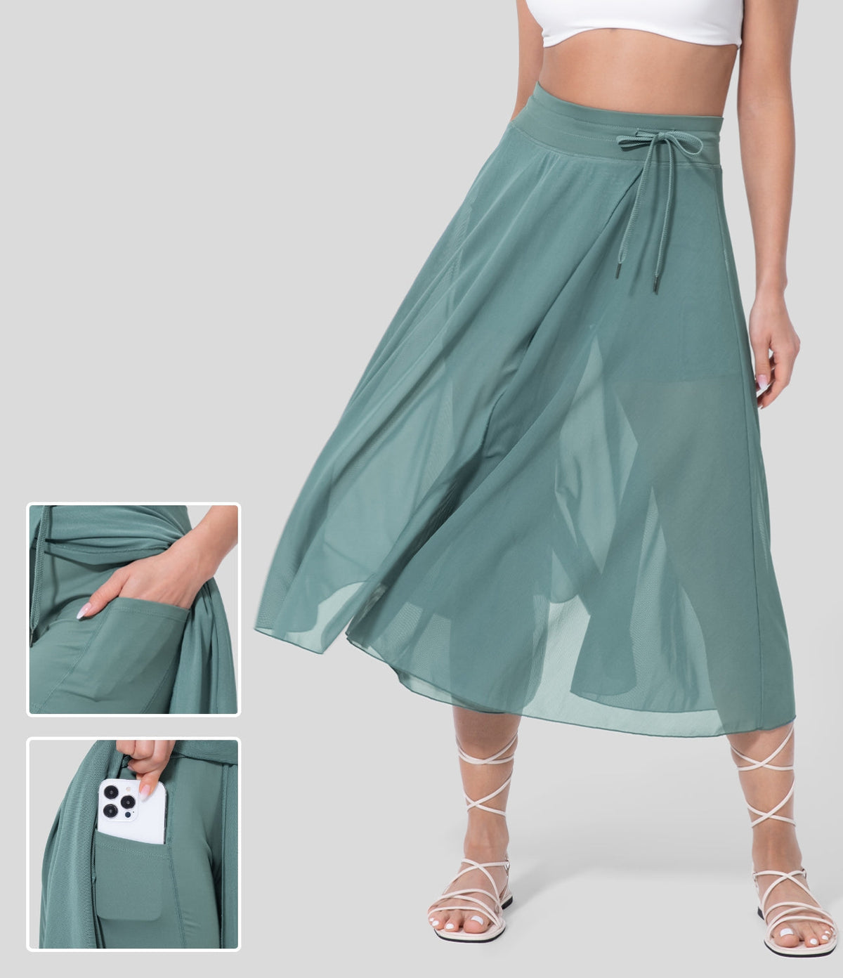 Vrouwen Hoge Taille 2-in-1 Rok Elegante Stijl 0