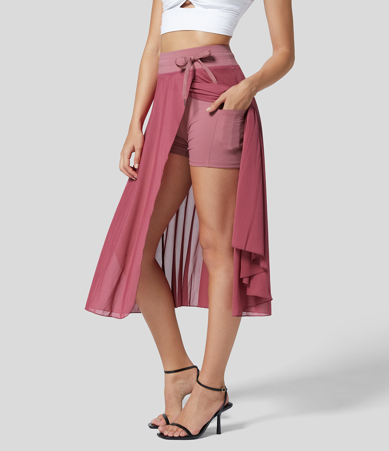 Vrouwen Hoge Taille 2-in-1 Rok Elegante Stijl 8