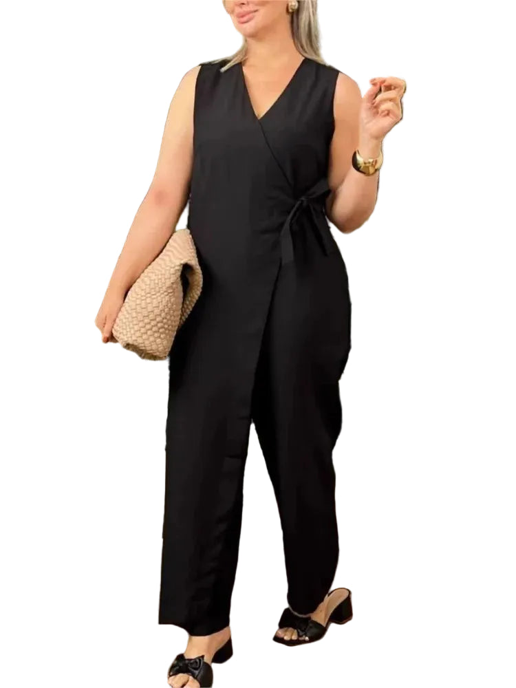 Vrouwen Jumpsuit V-hals Mouwloos Casual 2