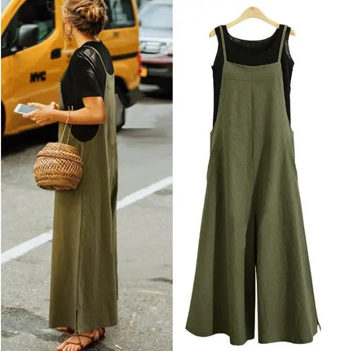 Vrouwen Jumpsuit Zomer Effen Kleur Wijde Pijpen 10