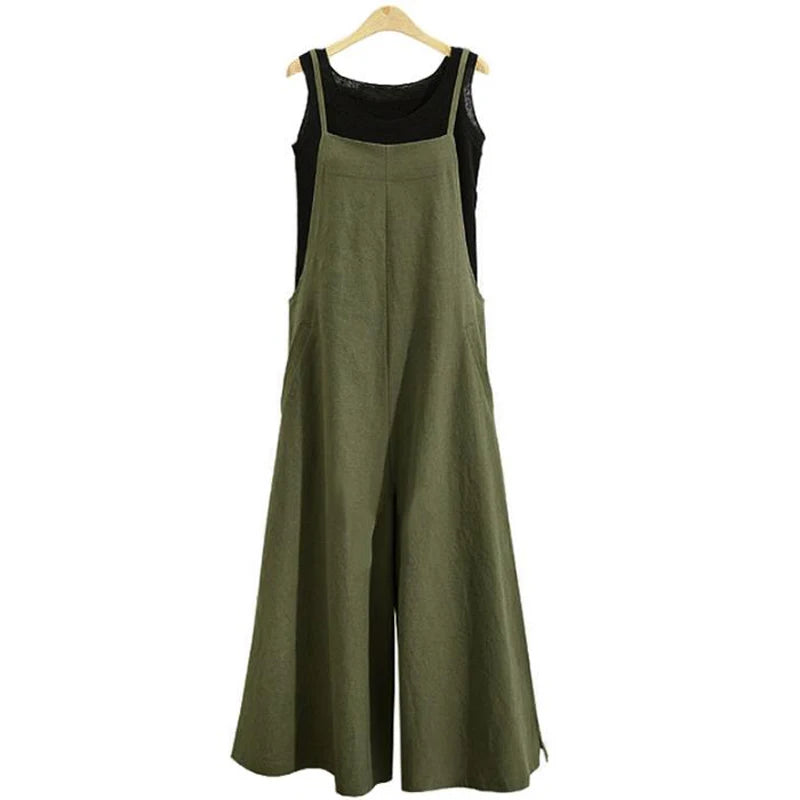 Vrouwen Jumpsuit Zomer Effen Kleur Wijde Pijpen 3
