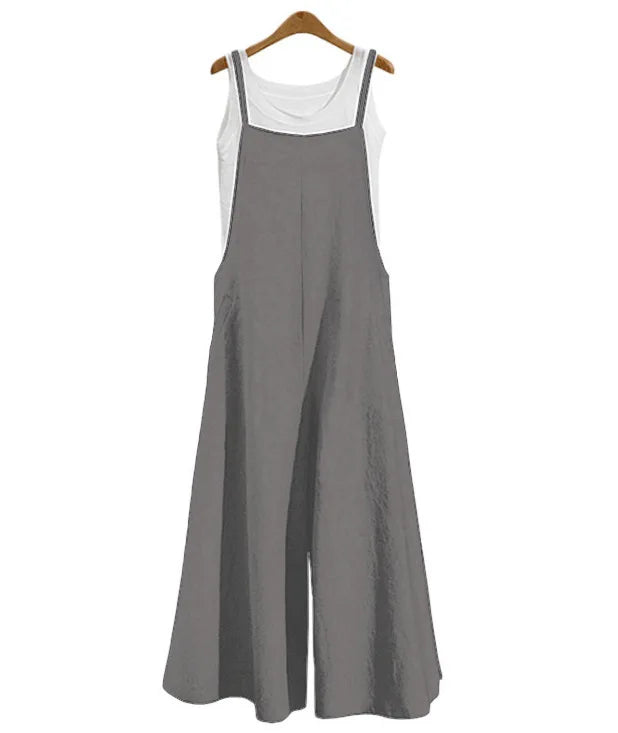 Vrouwen Jumpsuit Zomer Effen Kleur Wijde Pijpen 7