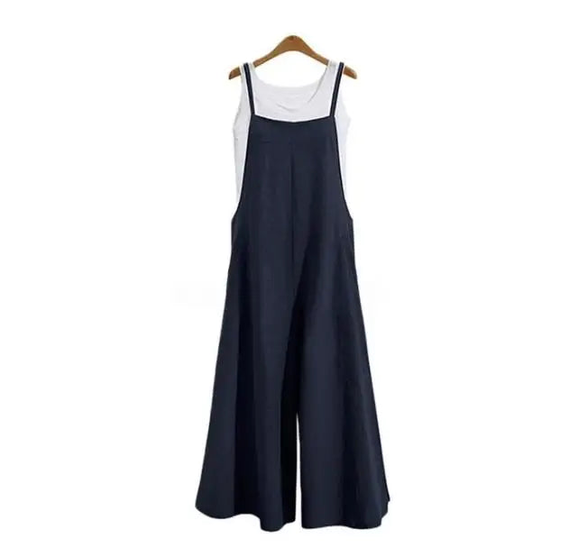 Vrouwen Jumpsuit Zomer Effen Kleur Wijde Pijpen 9