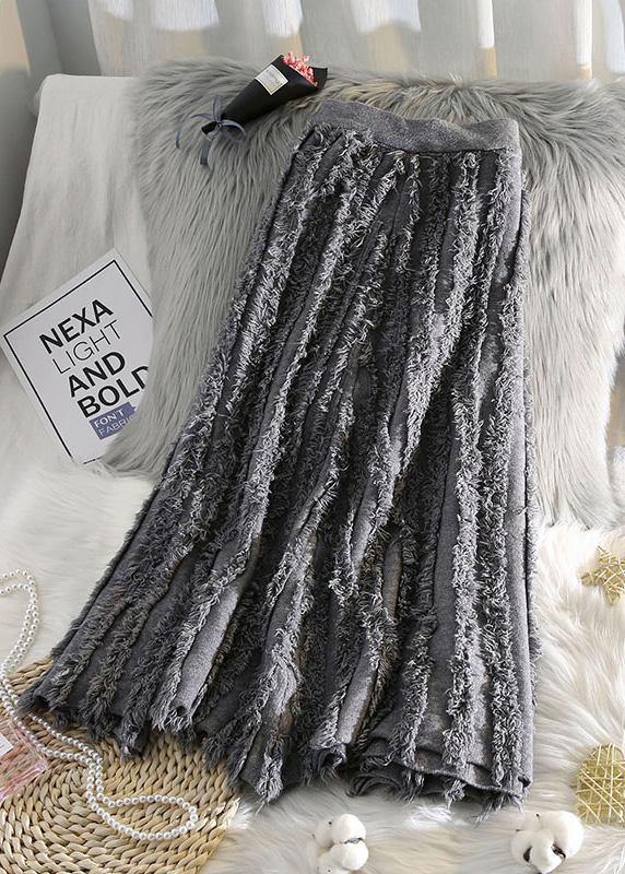 Vrouwen Katoenen Rok met Franjes en Elastische Taille 1