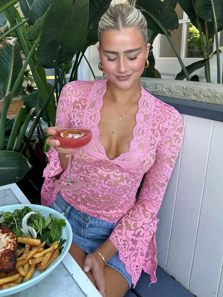 Vrouwen Lace Top Elegante Chic 8