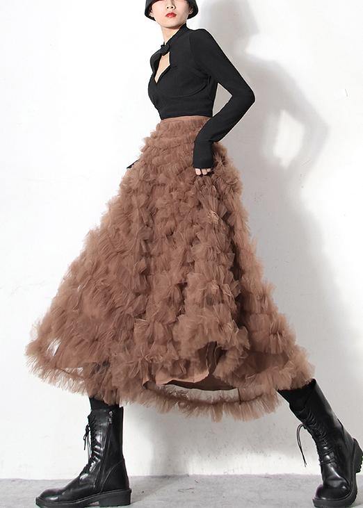 Vrouwen Lange Rok in Khaki Stijl 2